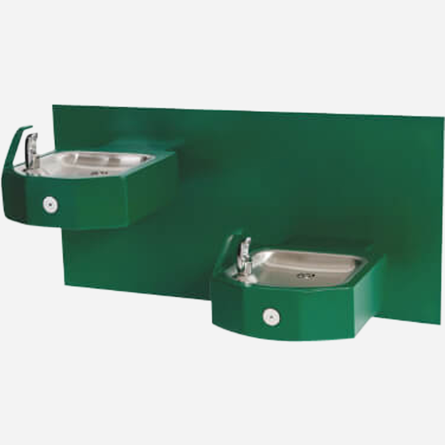 Model GSD75-BP6 Bi-Level Square Stainless Steel Wall Mounted Drinking Fountain