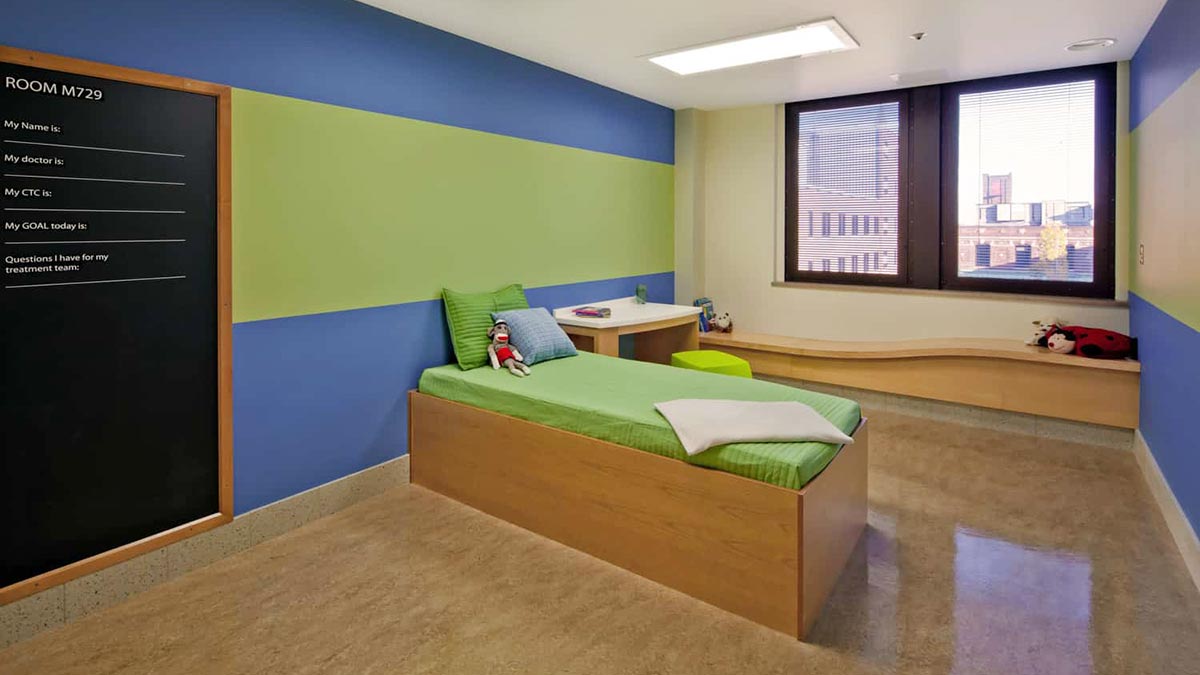 Patient Room at University of Minnesota Masonic Children's Hospital in Minneapolis, Minn.