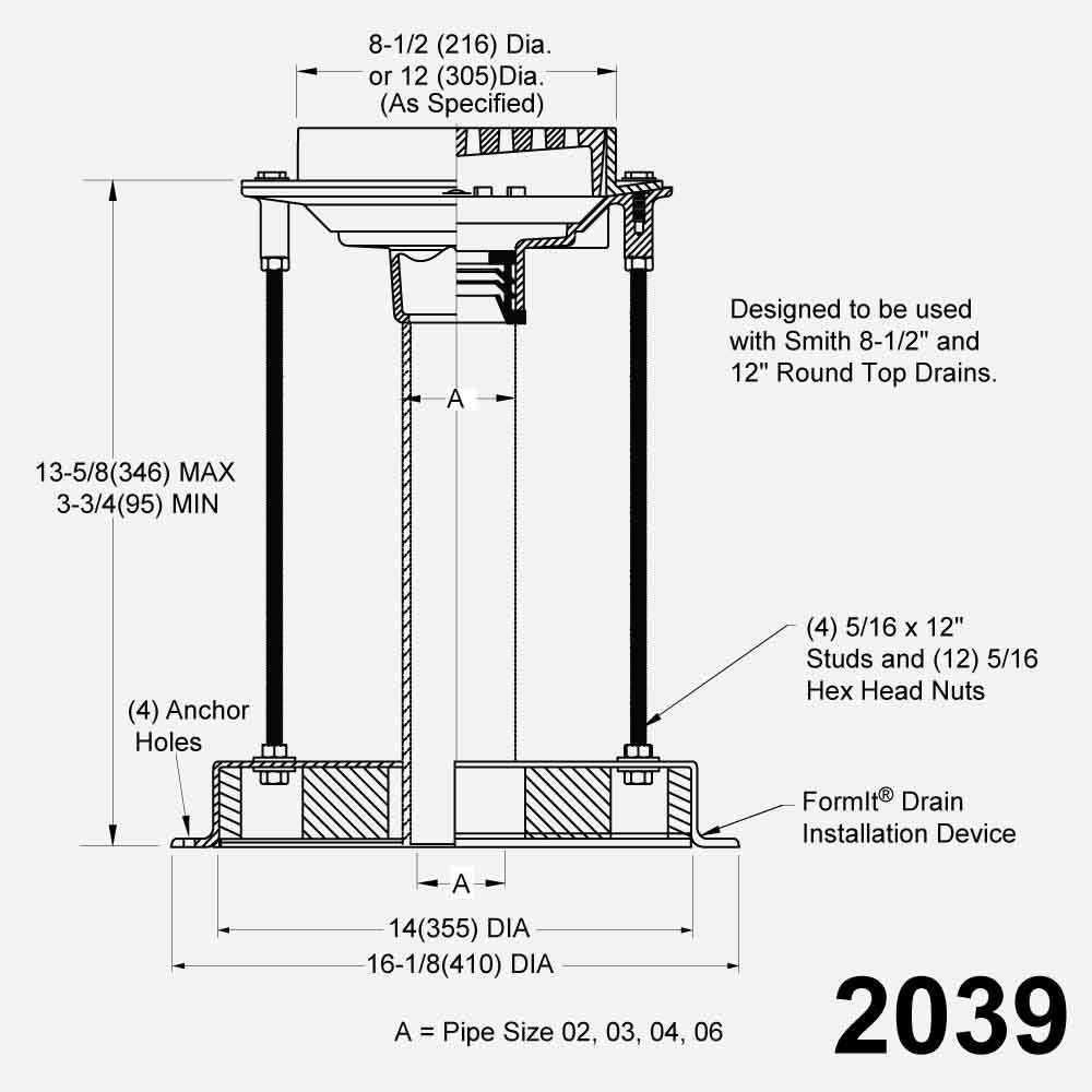 Floor Drain with FormIt® Installation Device