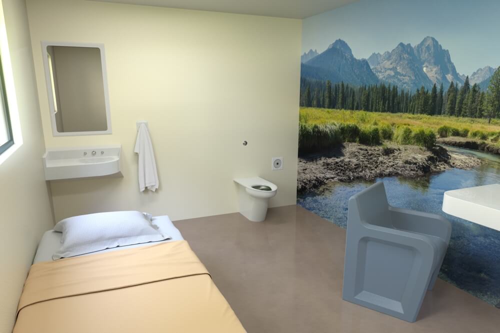 inmate cell with anti ligature products using universal design principles
