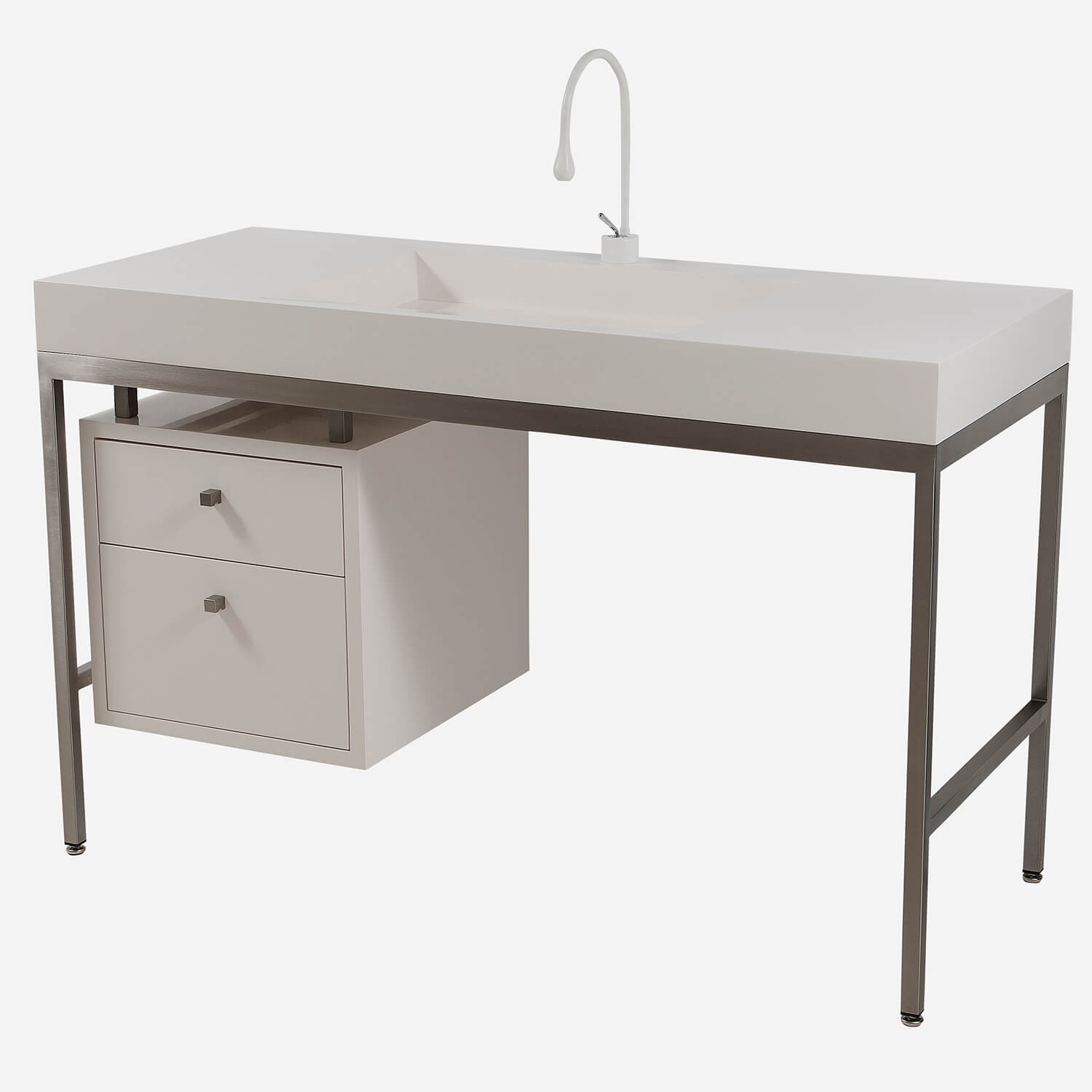 Slab™ Solid Surface Bathroom Vanity with Sink