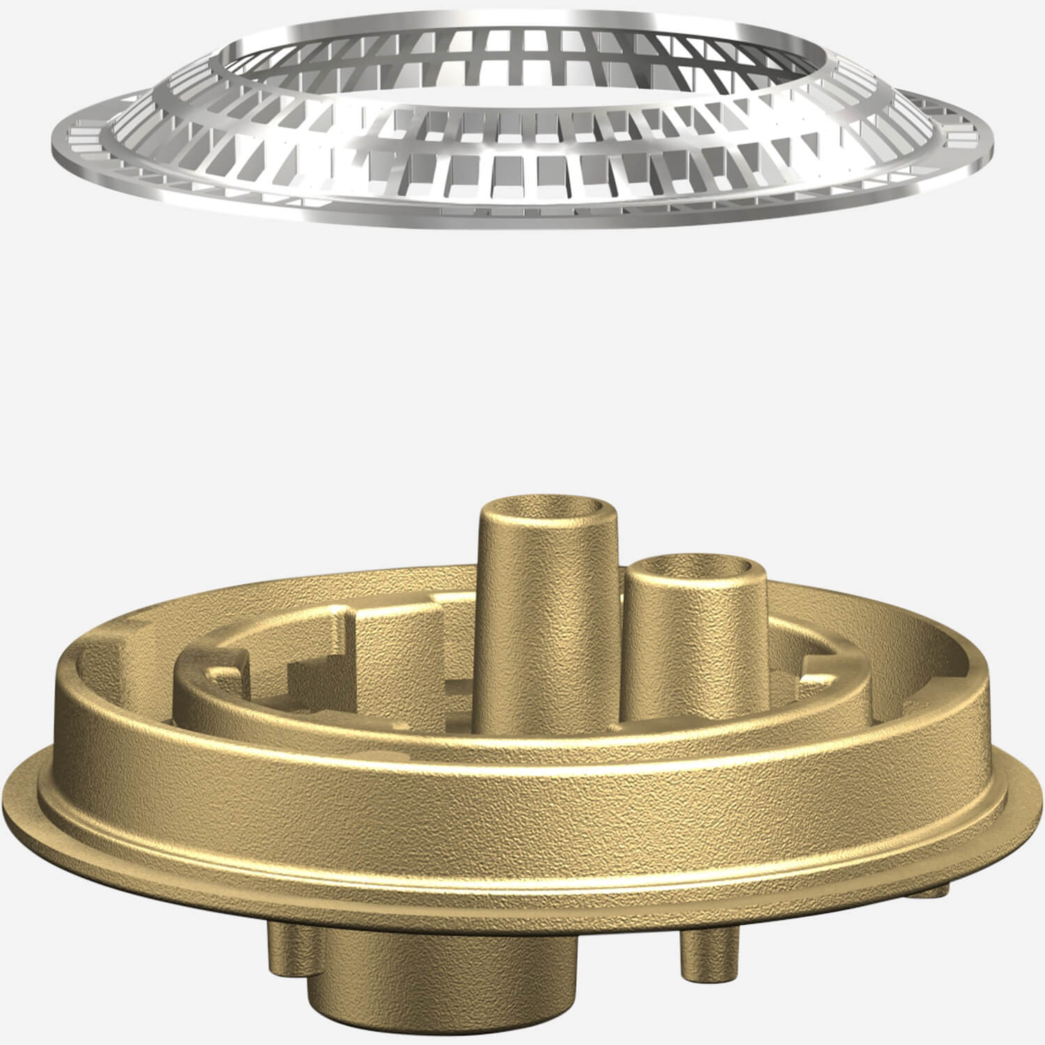Option: Shower Drain Base Top Supply with Dome Grate
