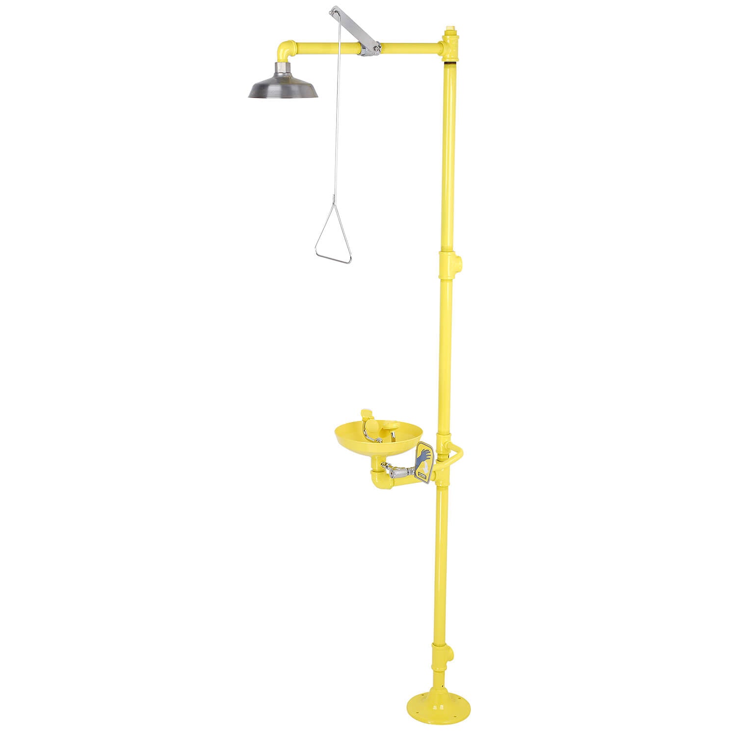 Pedestal Emergency Combination Station with Stainless Steel Showerhead and Plastic Bowl Eye Wash