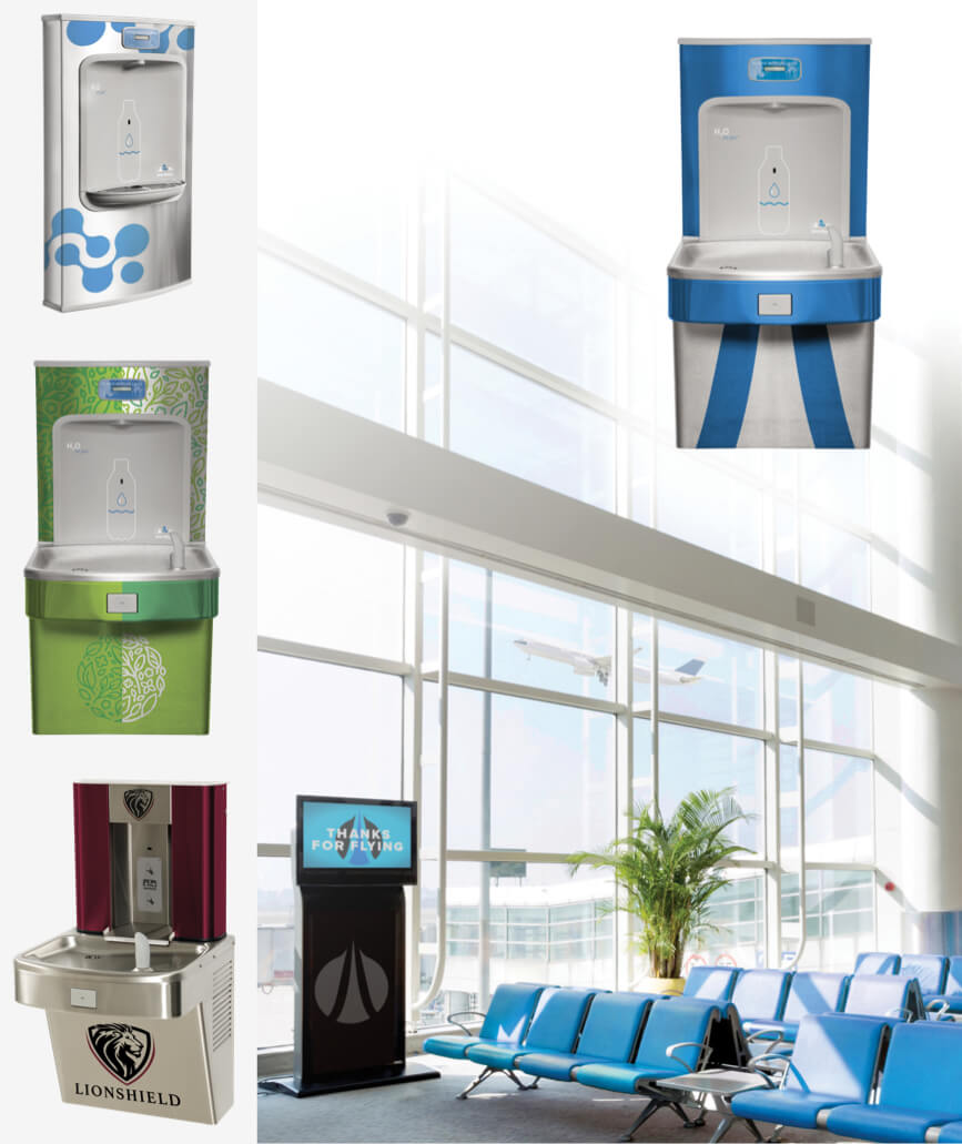 commercial custom water coolers & drinking fountain examples