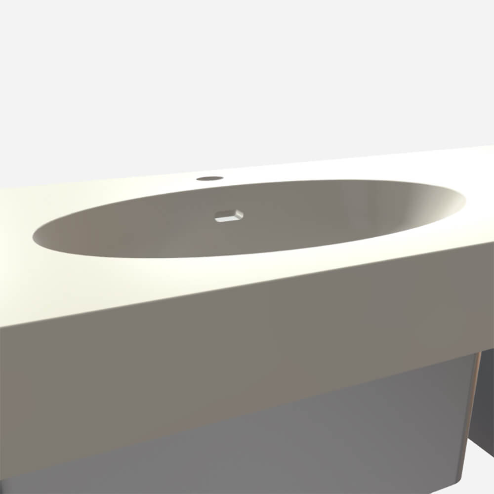 Option: Bowl Style - Oval Solid Surface