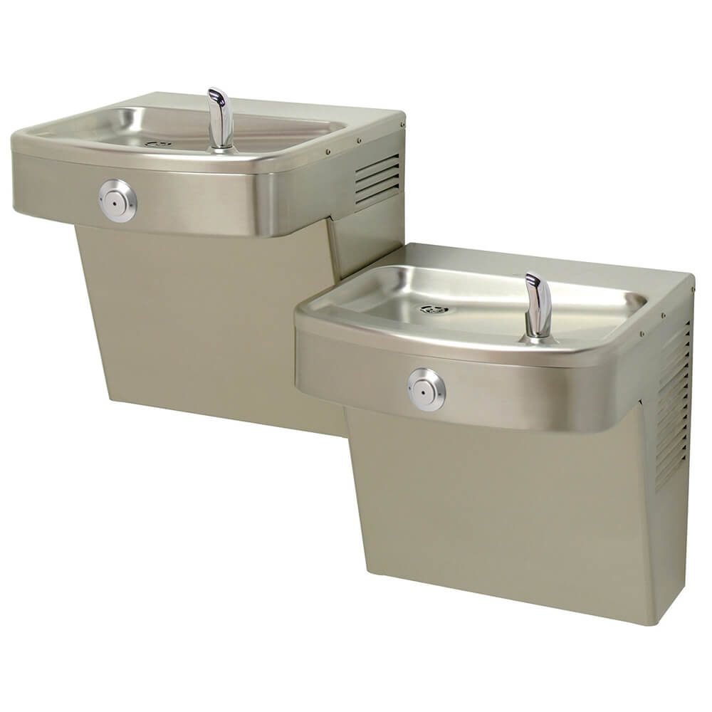 Bi-Level with Round Vandal Resistant Pushbutton housing BF2 bottle Filler