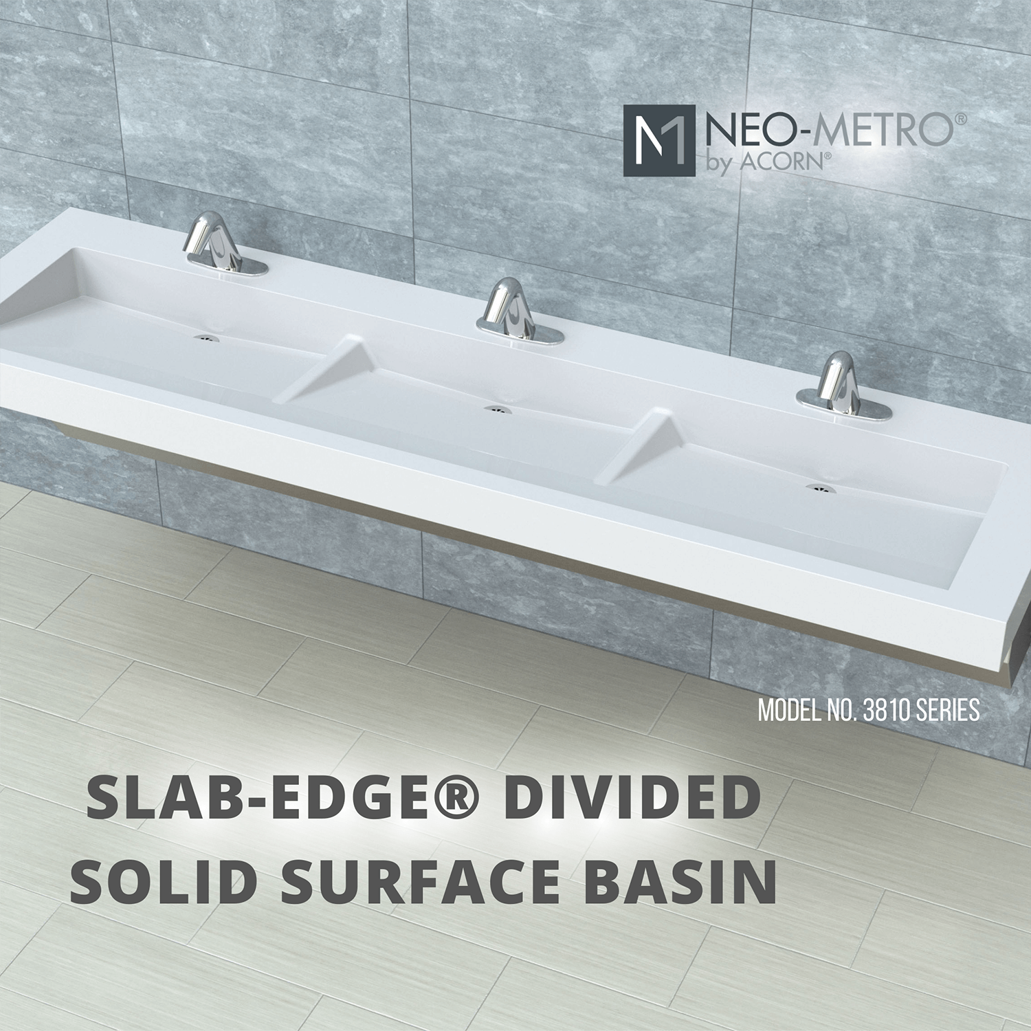 Slab-Edge® Divide Solid Surface Basin