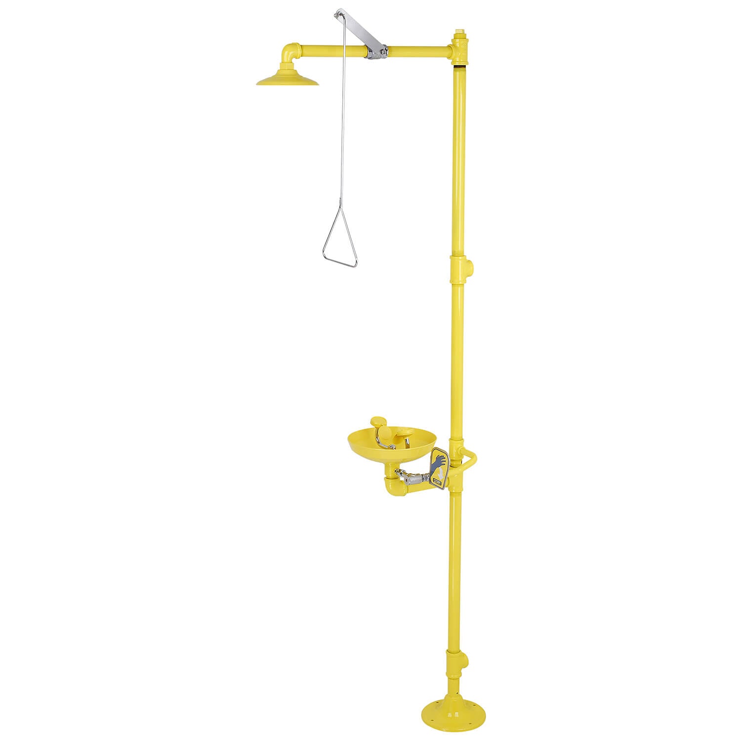 Plastic Head Pedestal Safety Shower with Plastic Bowl Eye-Face Wash Station