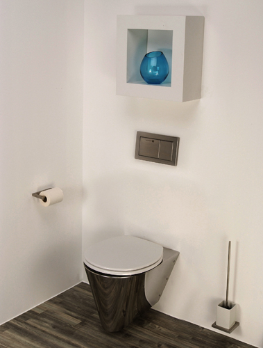 miniLOO® Wall-Mounted, Stainless Steel Toilet