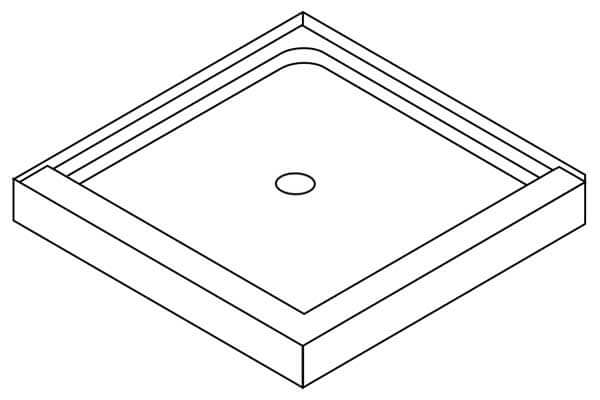 32" x 32" Terrazzo Shower Base, 2-Flange