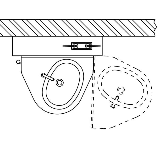 Hinged Lavatory Section Opens to Right