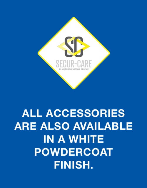ligature-resistant fixtures also available in white powdercoat finish