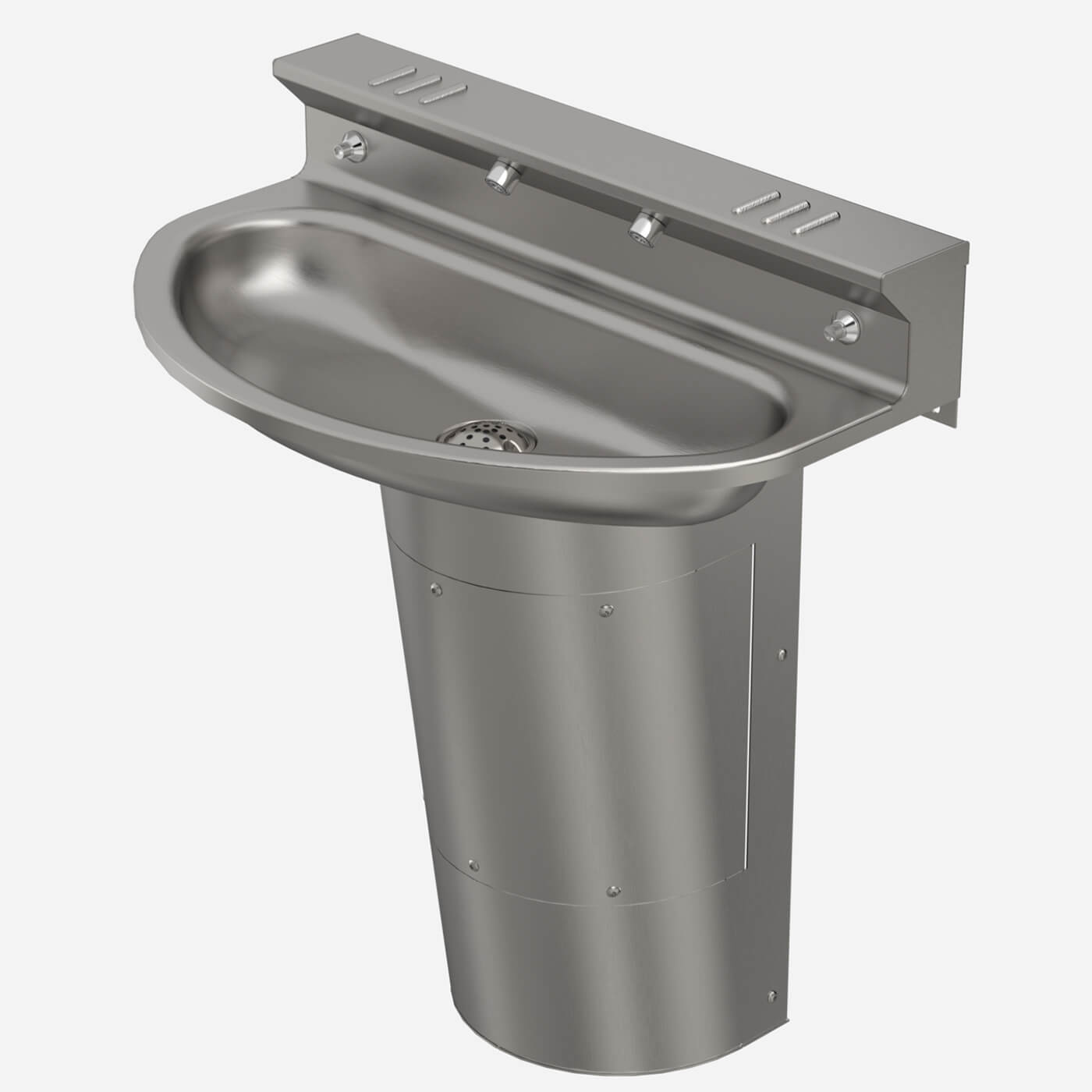 Two Station, Elliptical Wash Fountain with Contour Base