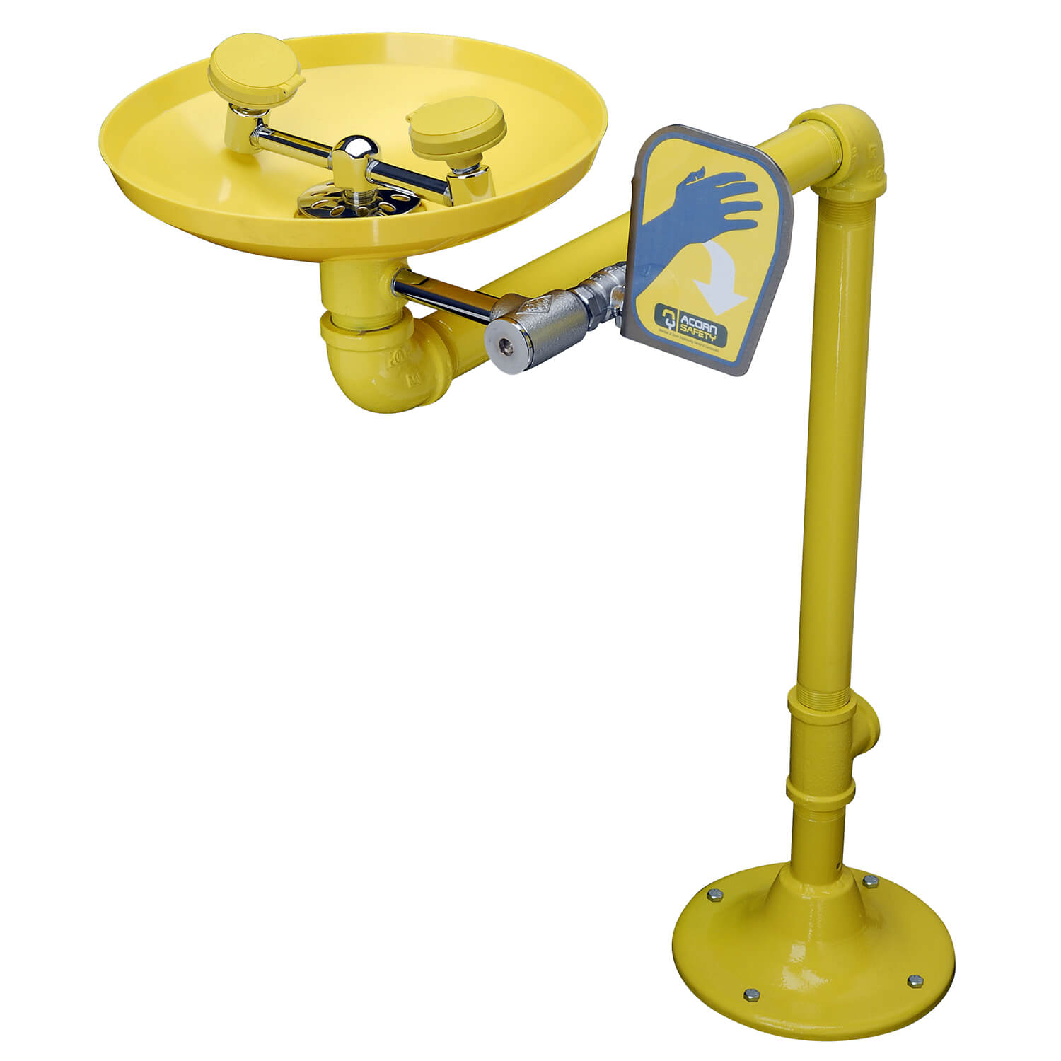 Barrier-Free, Plastic Bowl, Pedestal Mount Eye-Face Wash Station