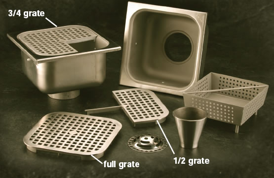 9691 to 9699 - 14 Gage Stainless Steel Floor, Area and Indirect Waste Drains with 12" (304) Square Top with Options (hi res jpg)
