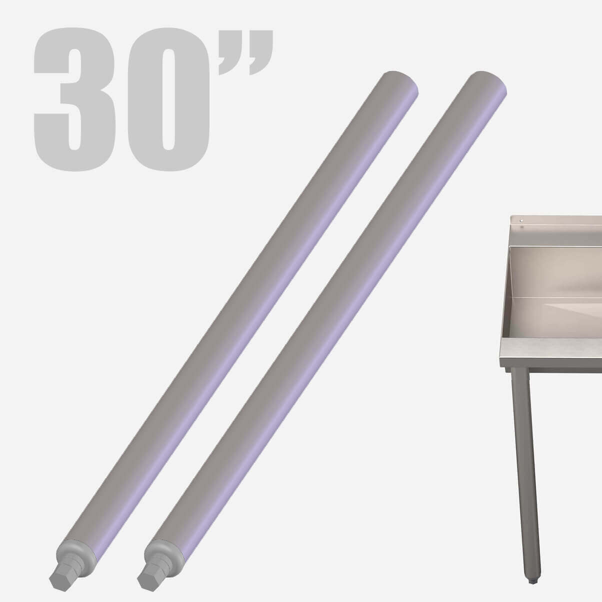 Accessory: Front Support Leg, 30" Tall with Adjustable Foot