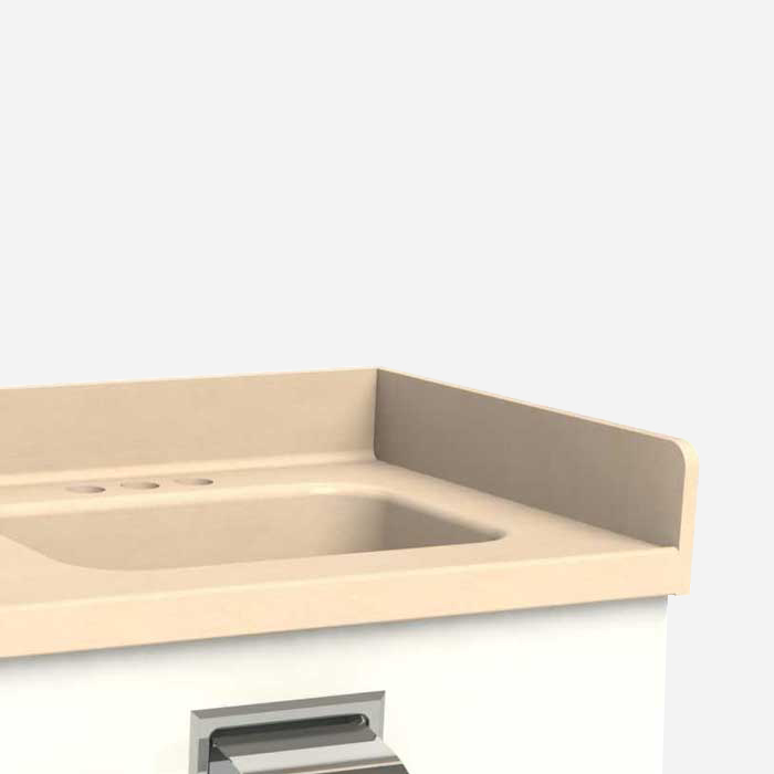 Option: Corterra® Solid Surface Countertop with Integral Lavy Bowl