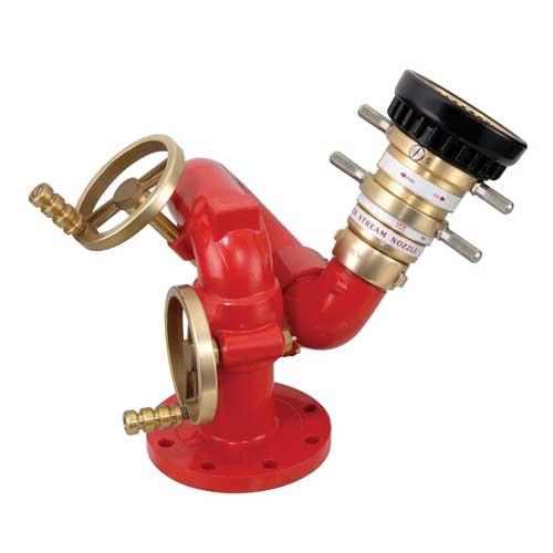 FP10612 Series - 3" Waterway, 1,250 GPM, Brass Dual Round Handle Monitor with Worm Gear