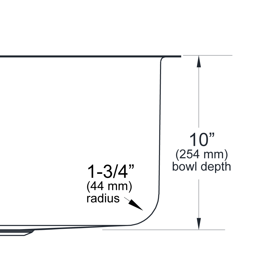 -10 10-inch depth undermount bowl