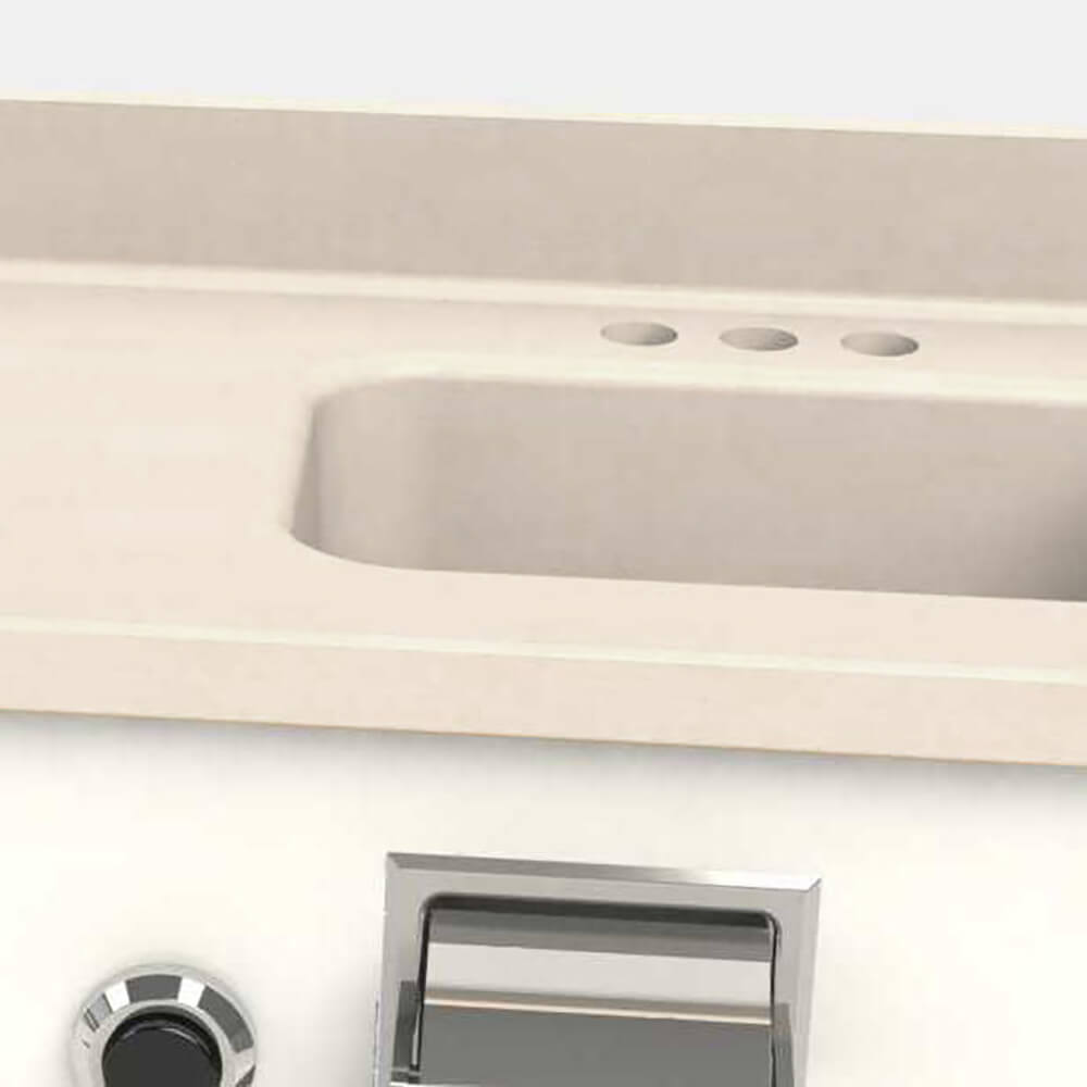 Option: Backsplash on Solid Surface Counter