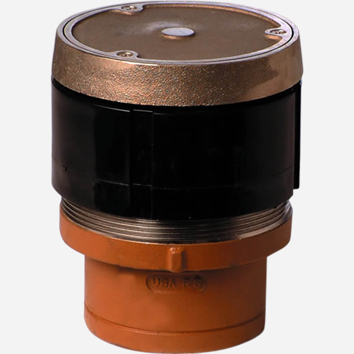 Tile Floor Cleanouts with Round Nickel Bronze Tops and Tile Recess