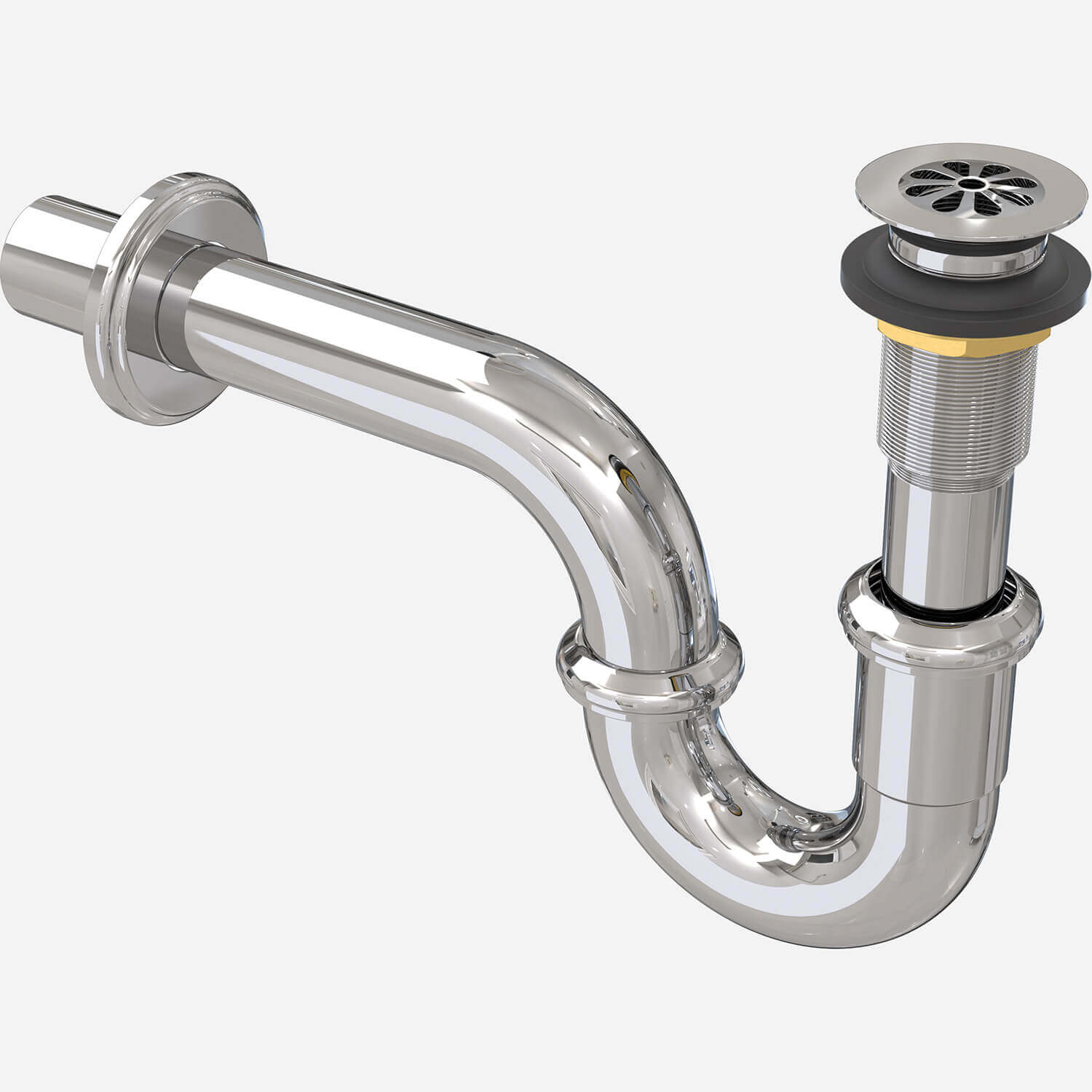 Accessory: Chrome Plated Brass Daisy Strainer and 1-1/2" P-Trap