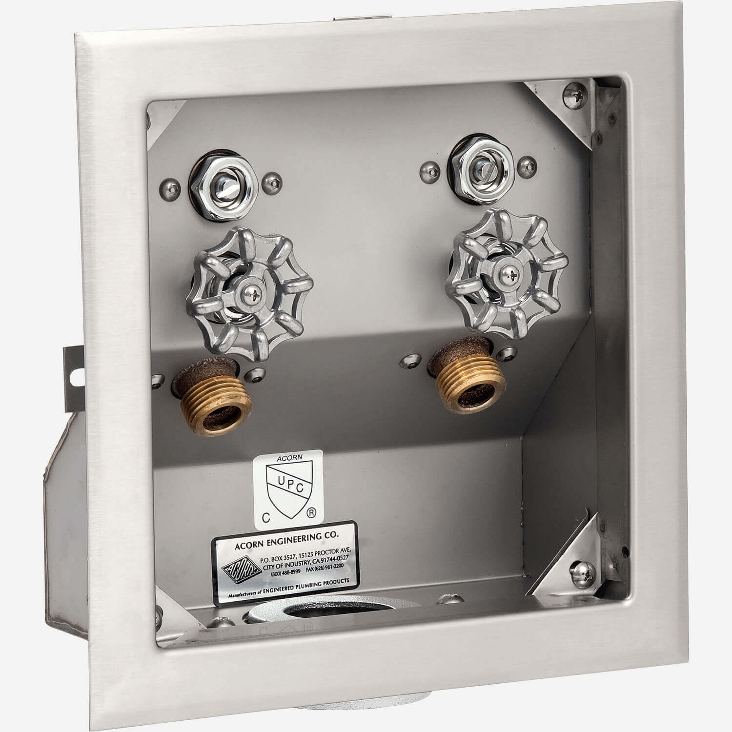 Hot and Cold Stainless Steel Hose Box with Waste Outlet