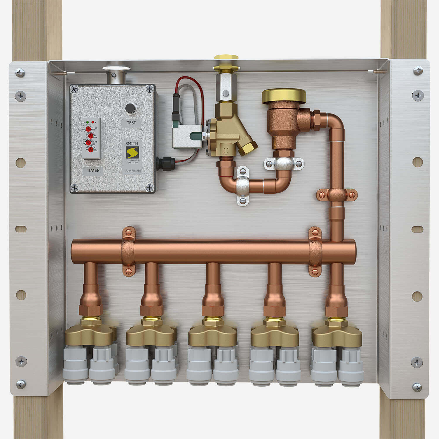 Electronic Trap Primer in Flush Mount Enclosure with Push-in Fittings