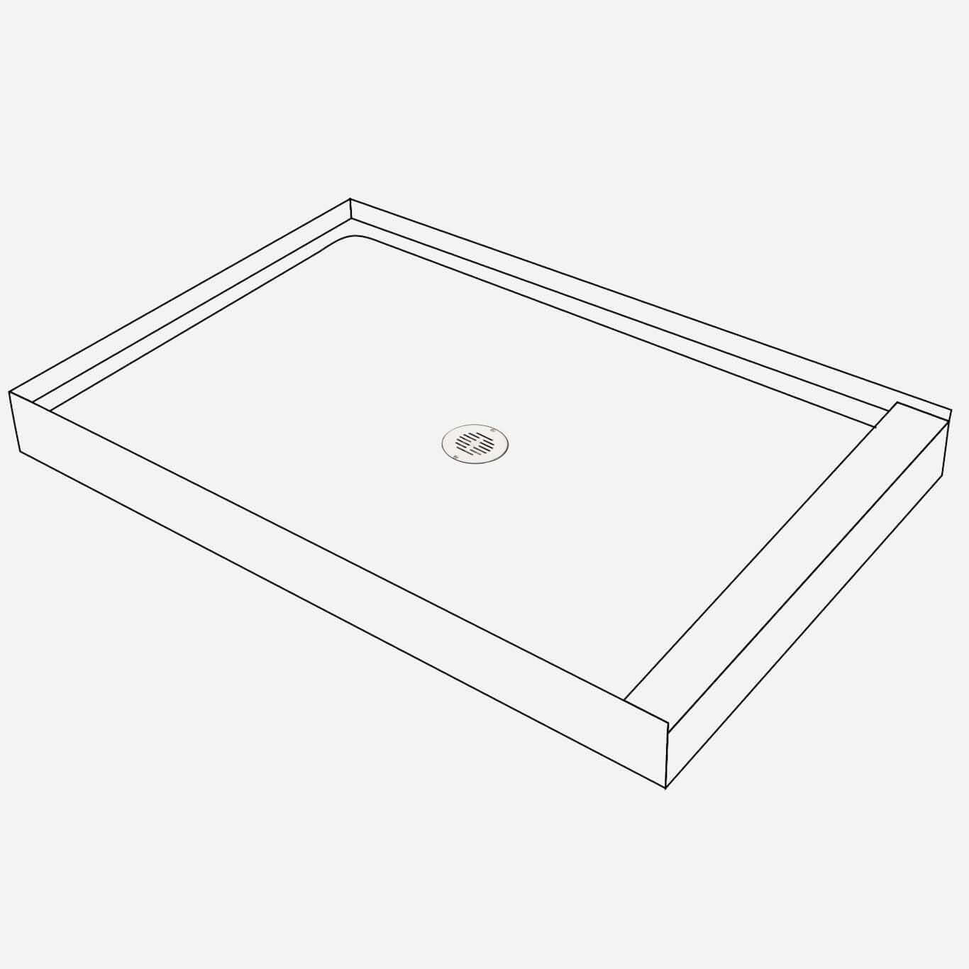 36" x 42" Terrazzo Shower Base, 3-Flange
