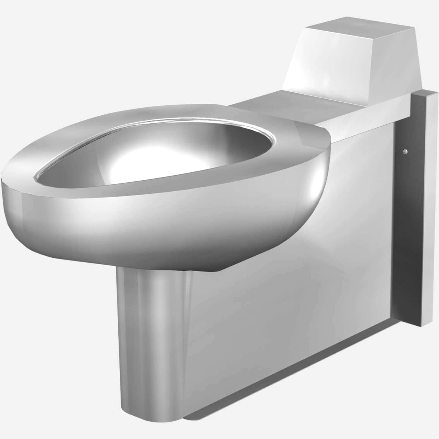 Front Access, On-Floor, Wall Waste, Blowout Jet, Stainless Steel Security Replacement Toilet