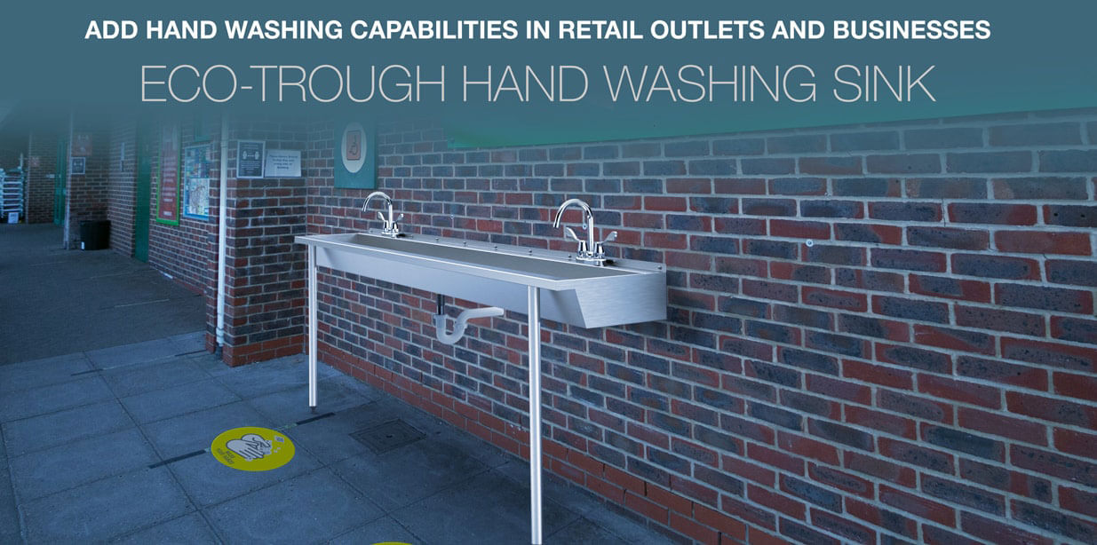 Eco-Trough Sink for Multiple Users While Social Distancing