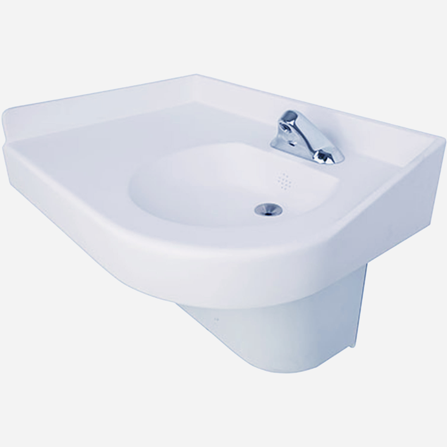 BestCare® Ligature-Resistant, ADA Compliant Corterra® Cast Solid Surface Corner Basin