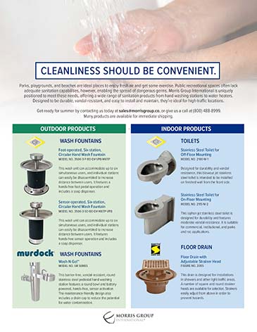 Hand Washing & Sanitary Plumbing Fixtures for Parks and Recreation