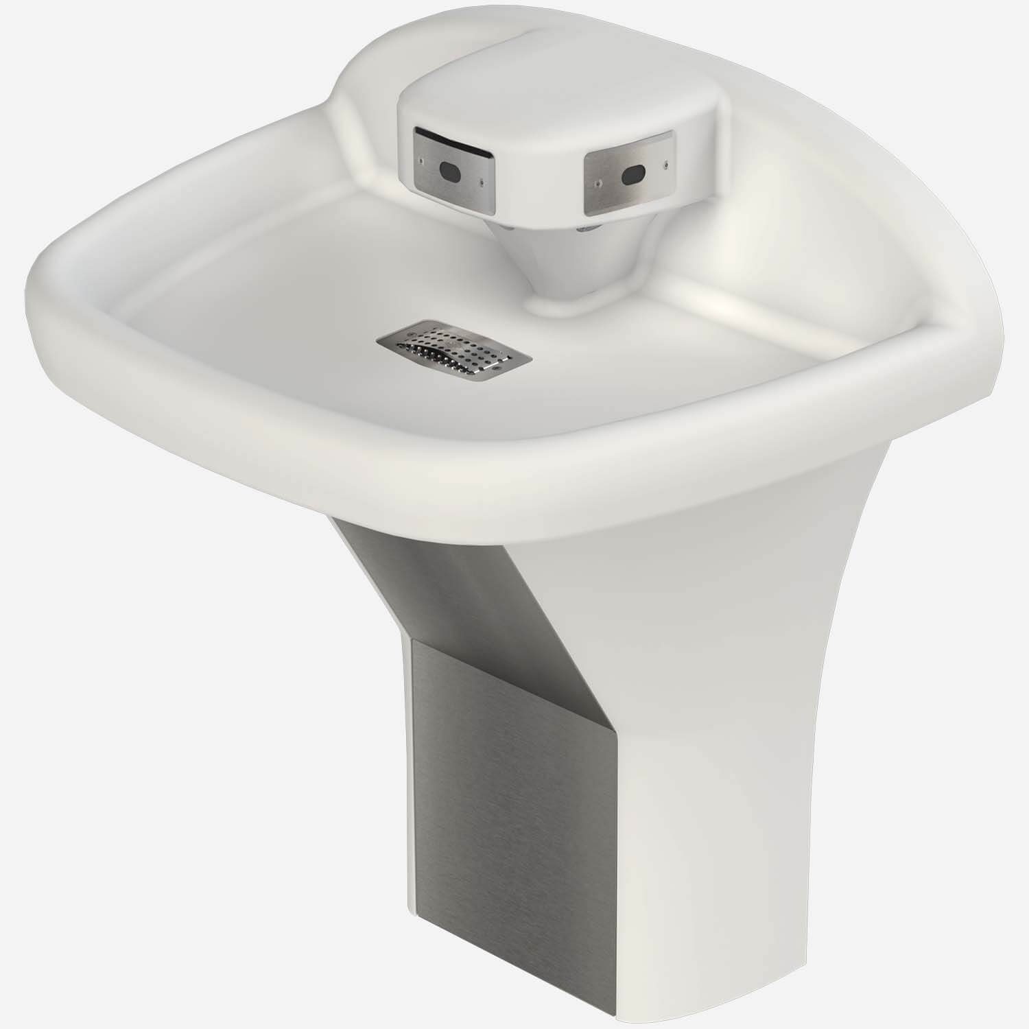 Three-Station Solid Surface Wash Fountain, ADA Compliant