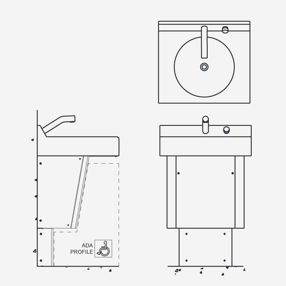 3711-2 One-Station, On-Floor, Wall Waste Outlet