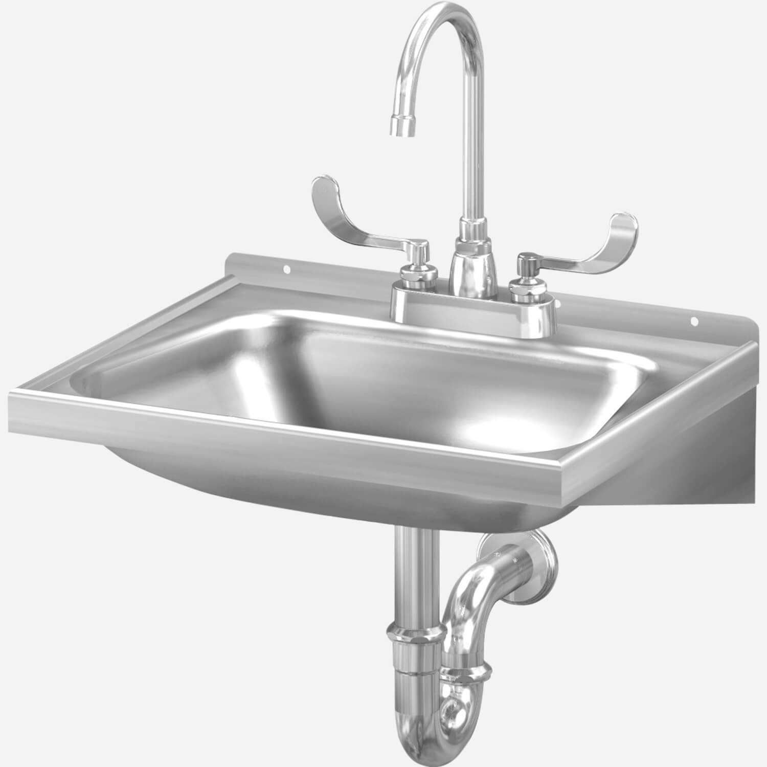 Front Mount, Economy Stainless Steel Lavatory with Trapezoidal Bowl