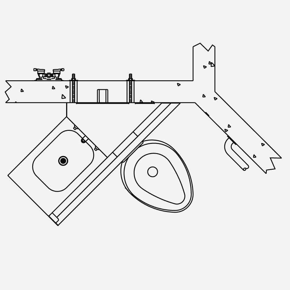 angle right toilet-lavy comby