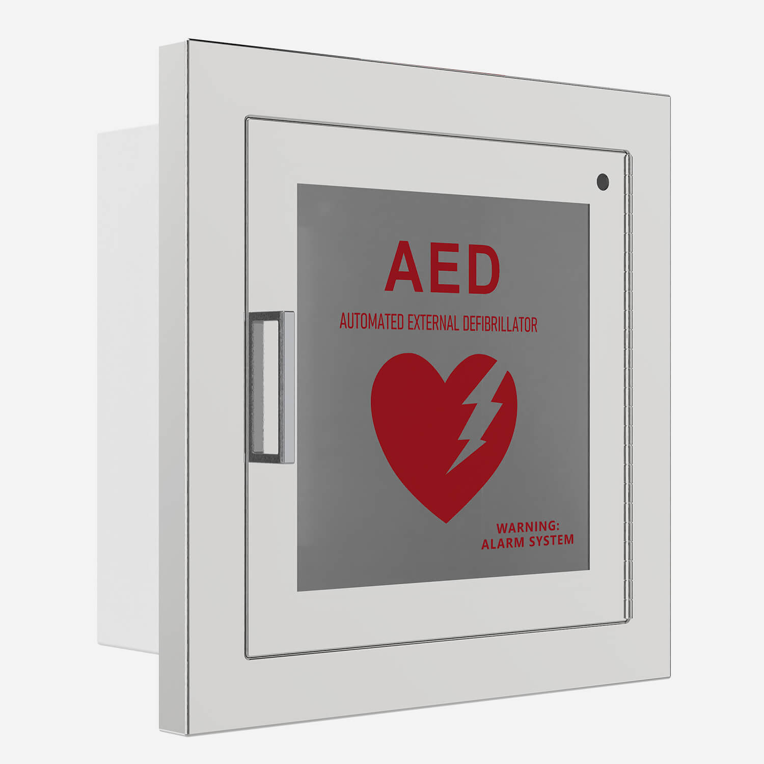 1-1/4" Square Trim Semi-Recessed 14" x 14" AED Cabinet with Stainless Steel Trim and Door