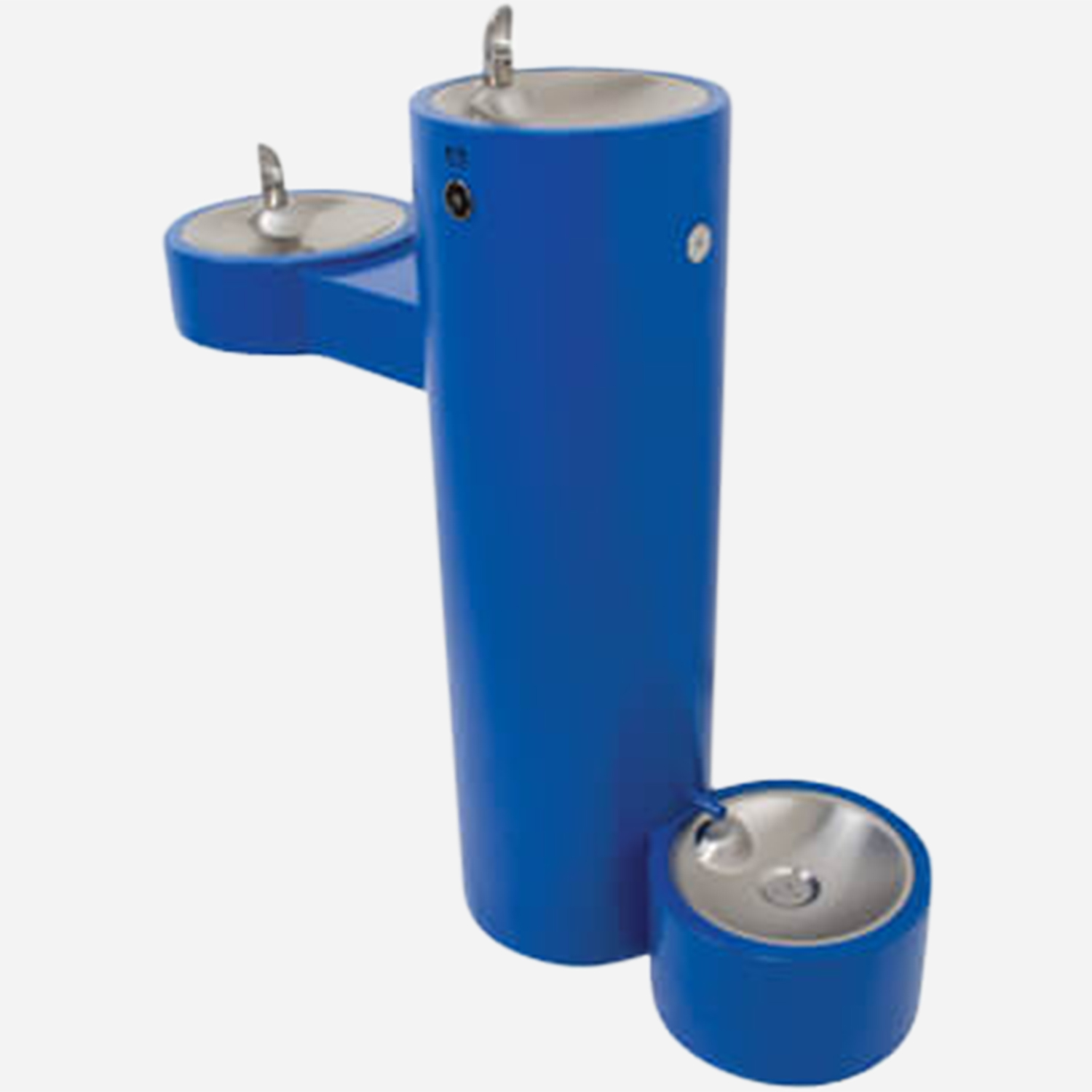 Model GRM45-PF Barrier-Free Bi-Level Round Stainless Steel Pedestal Drinking Fountain