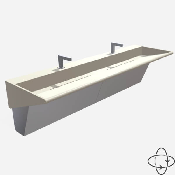 WEDGE™ Solid Surface Bathroom Trough Sink