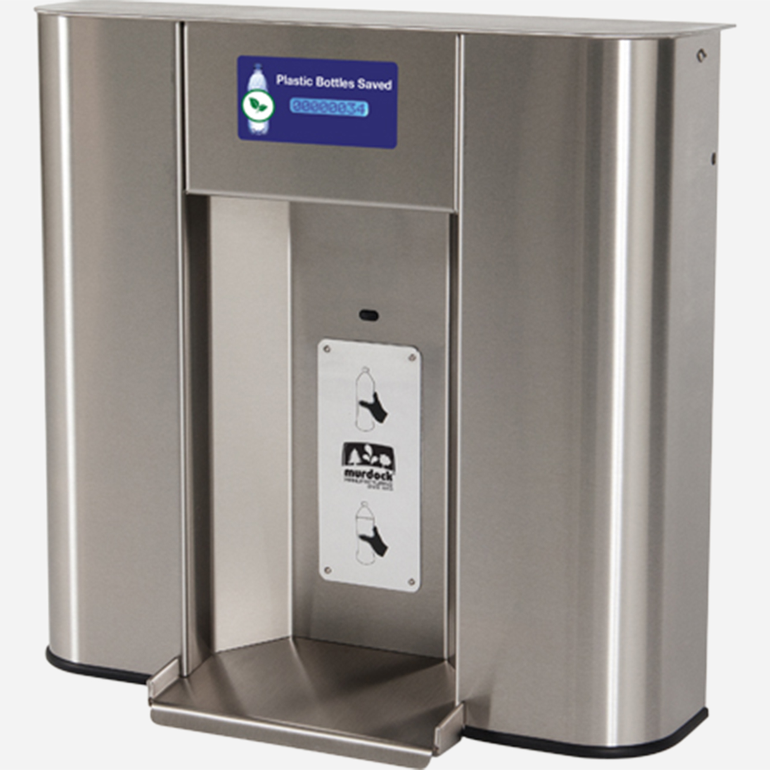 Heavy-Duty, Deck-Mounted, Touchless Water Bottle Filling Station - Stainless Steel