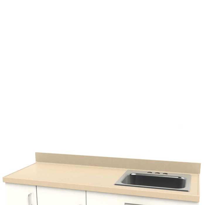 Corian Countertop with Stainless Steel Drop-In Bowl