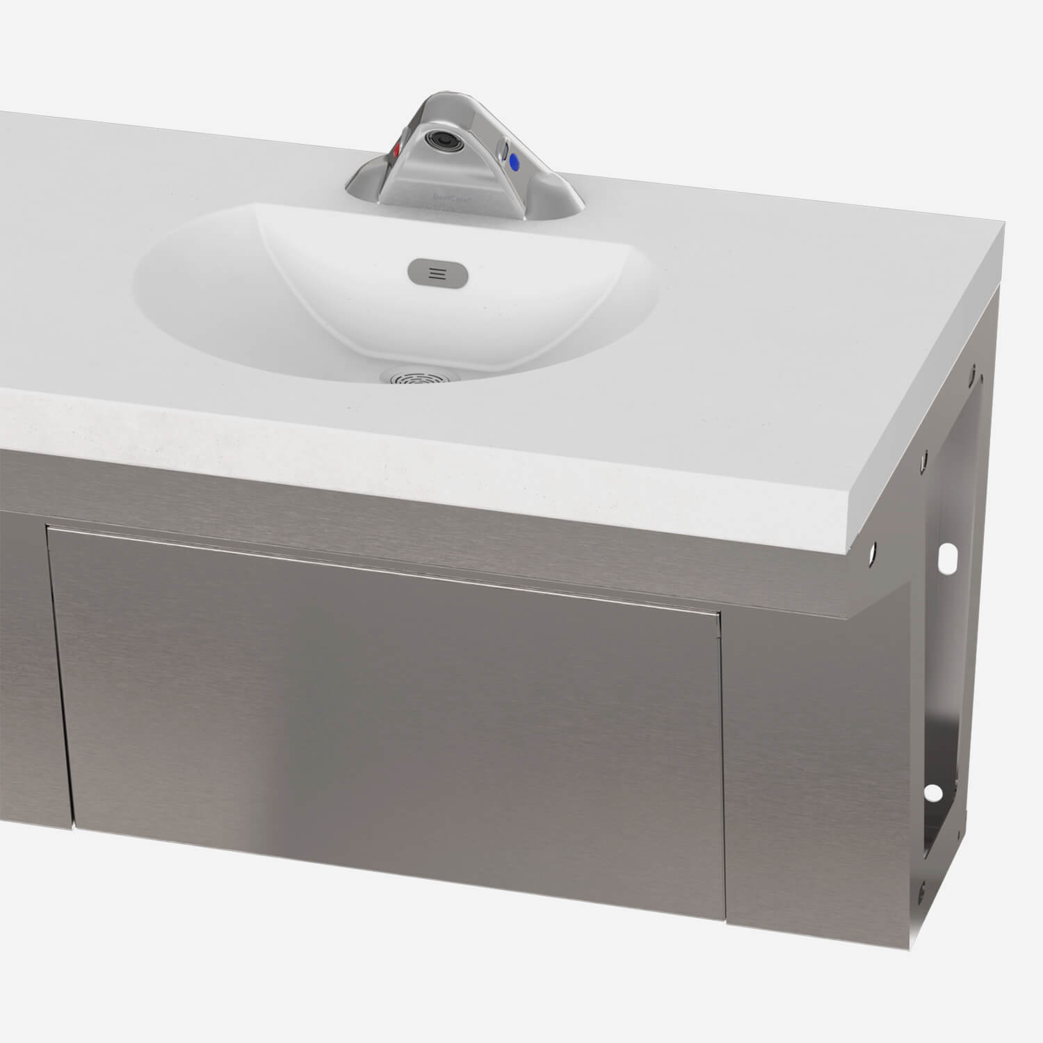 Option: Basin Bottom Enclosure in #4 Stainless Steel Finish