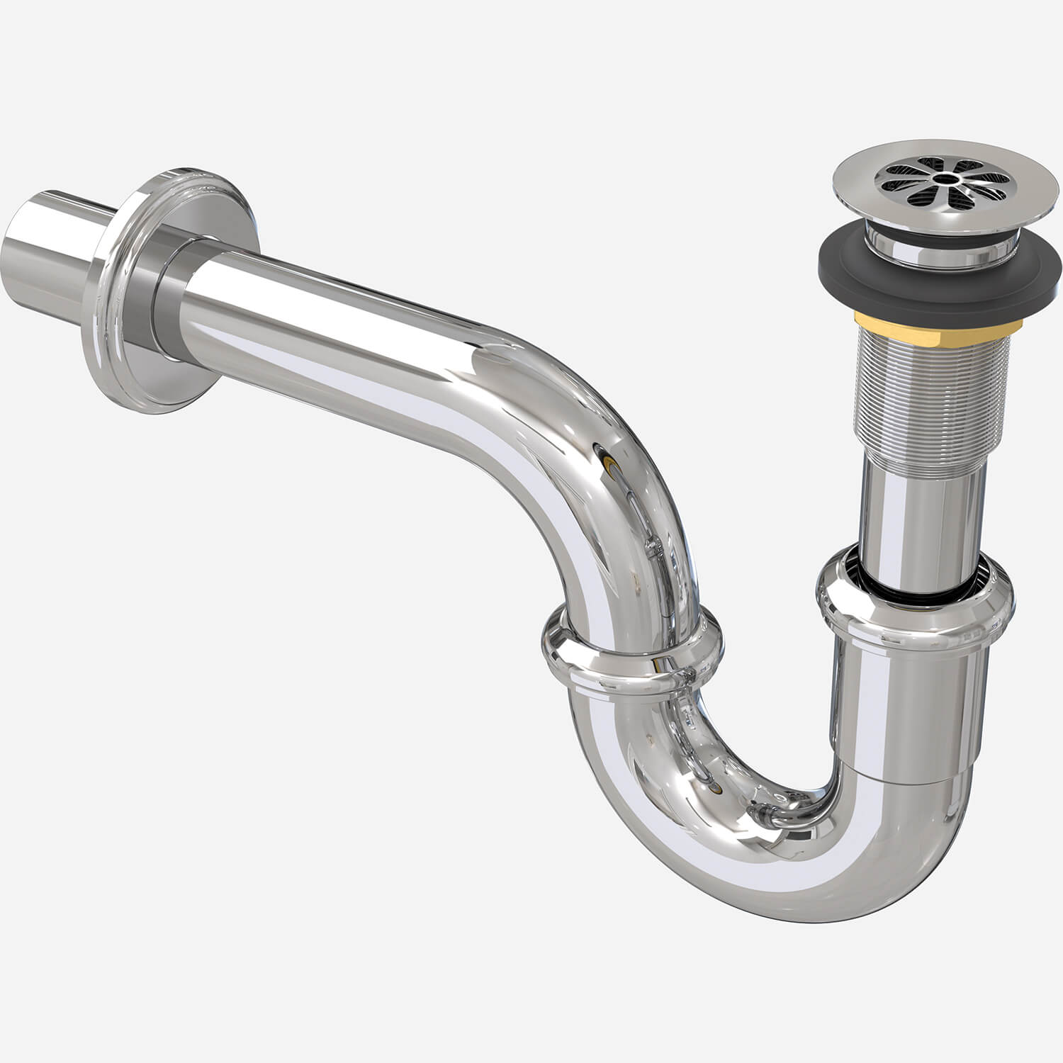 Option: Chrome Plated Brass Daisy Strainer and 1-1/2" P-Trap