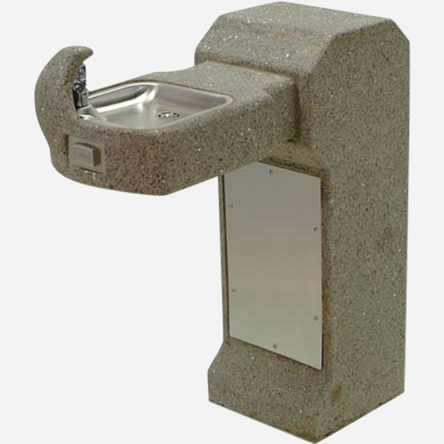 Barrier-Free Concrete Square Pedestal Outdoor Drinking Fountain