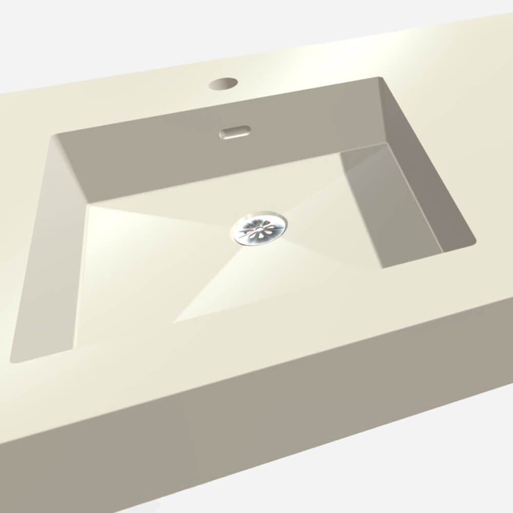 Option: Bowl Style - Rectangular Solid Surface