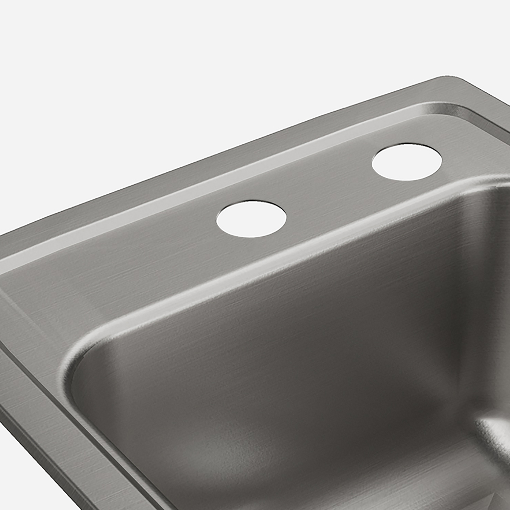 Option: Acorn-Sinks® Two Punchings, Center & Offset Right