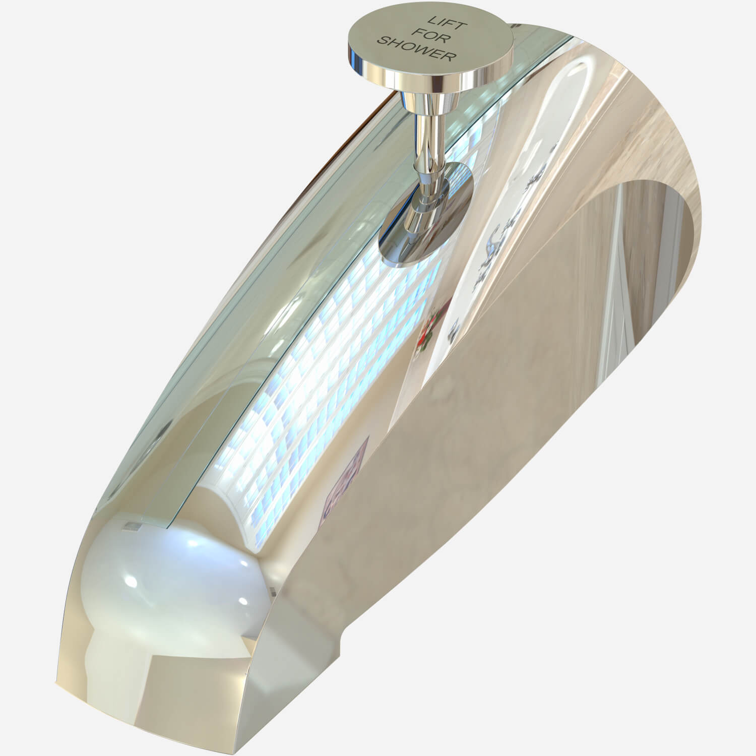 Accessory: Tub Spout, Chrome-Plated Brass with Diverter, 3/4" NPT, Adapter for 1/2" NPT