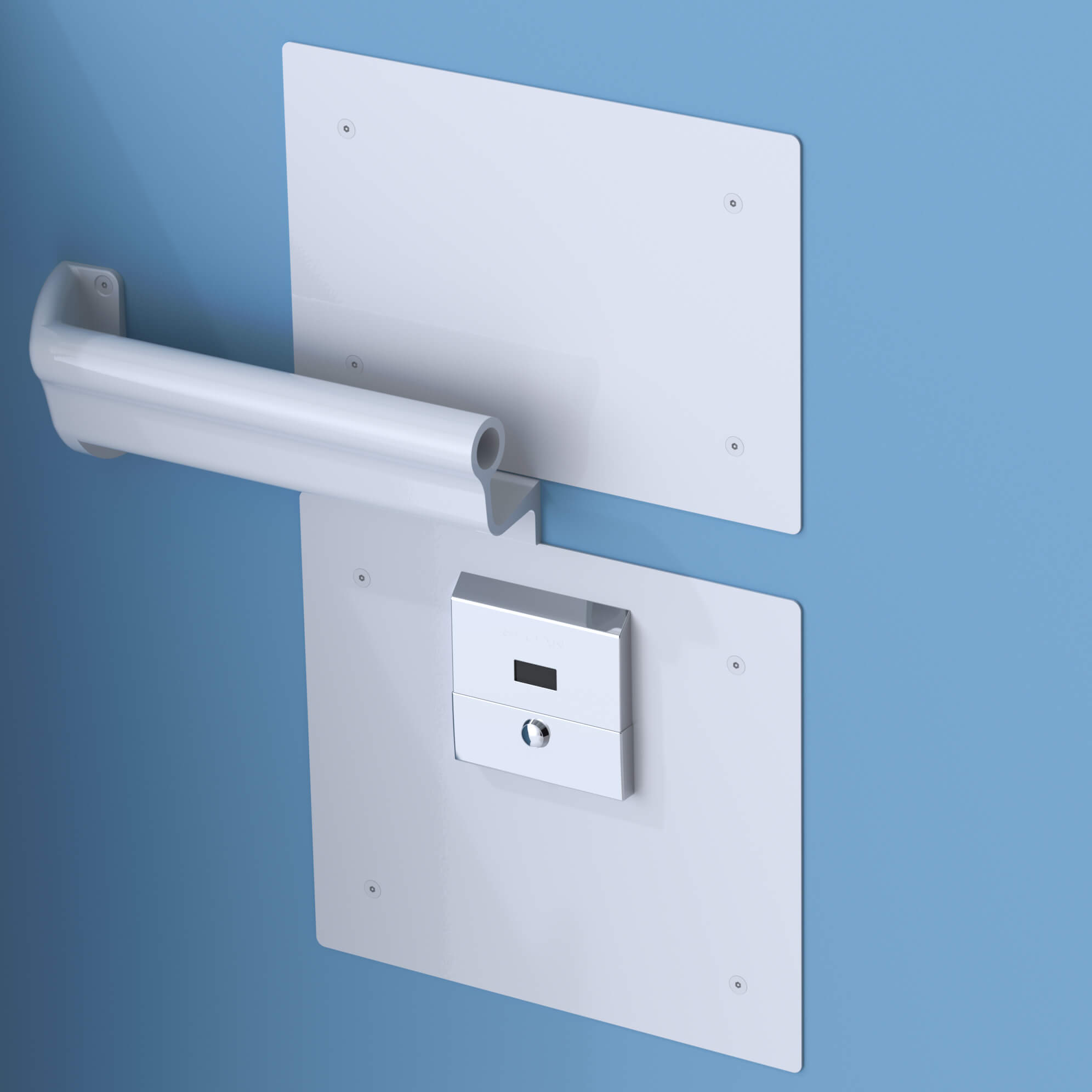 BestCare® Dignity Suite® Ligature-Resistant Sensor Operated Flush Valve Access Panel for Use with Grab Bar