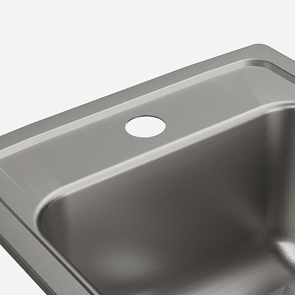 Option: Acorn-Sinks® Single Faucet Punching, Center